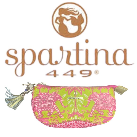 Spartina 449 Handbags - SPARTINA 449 WOMENS SMALL PURSE POUCH ELEPHANT DESIGNER GOLD ACCENT LEATHER TRIM